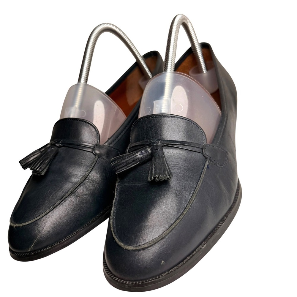 Vintage Etienne Aigner Ally Navy Leather Tassel Loafers 8.5 - Picture 13 of 14